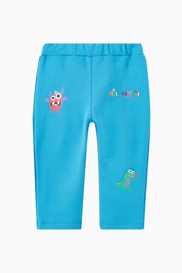 

Monster Logo Sweatpants in Organic Cotton, Blue