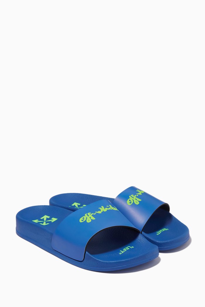 

Script Logo Pool Slides in Rubber, Blue