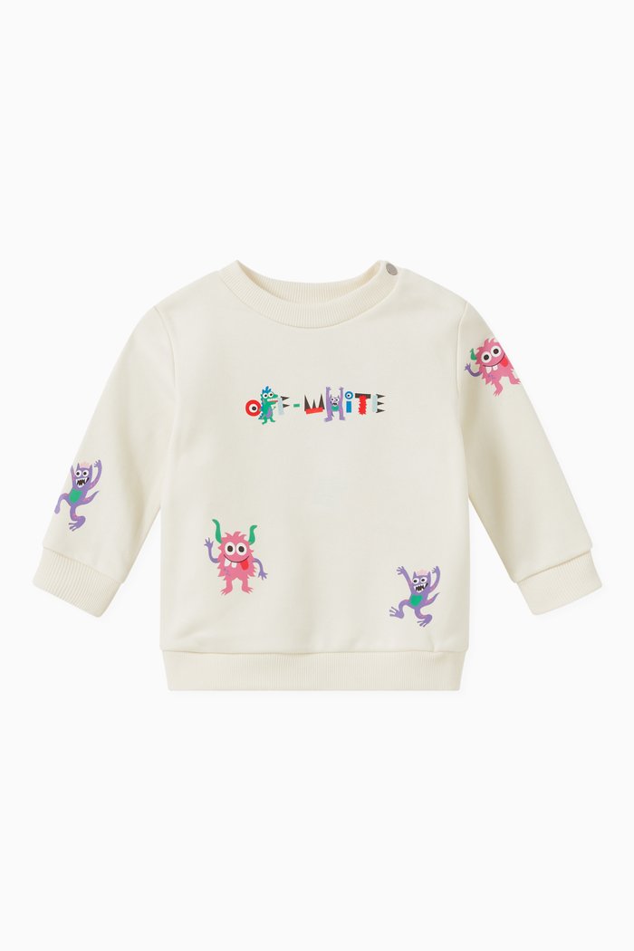 

NB1 Monster Sweatshirt in Cotton, White