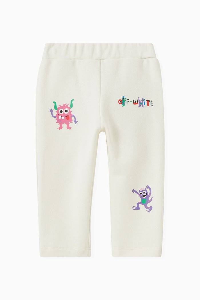 

Monster Logo Sweatpants in Organic Cotton, White
