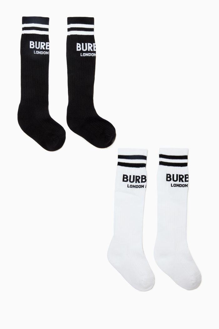 

Logo Intarsia Socks in Technical Cotton, Set of 2, Multicolour