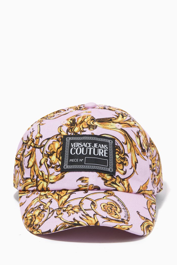 

Barocco Printed Baseball Hat in Gabardine, Purple