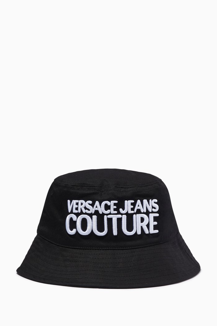 

Logo Bucket Hat in Cotton, Black