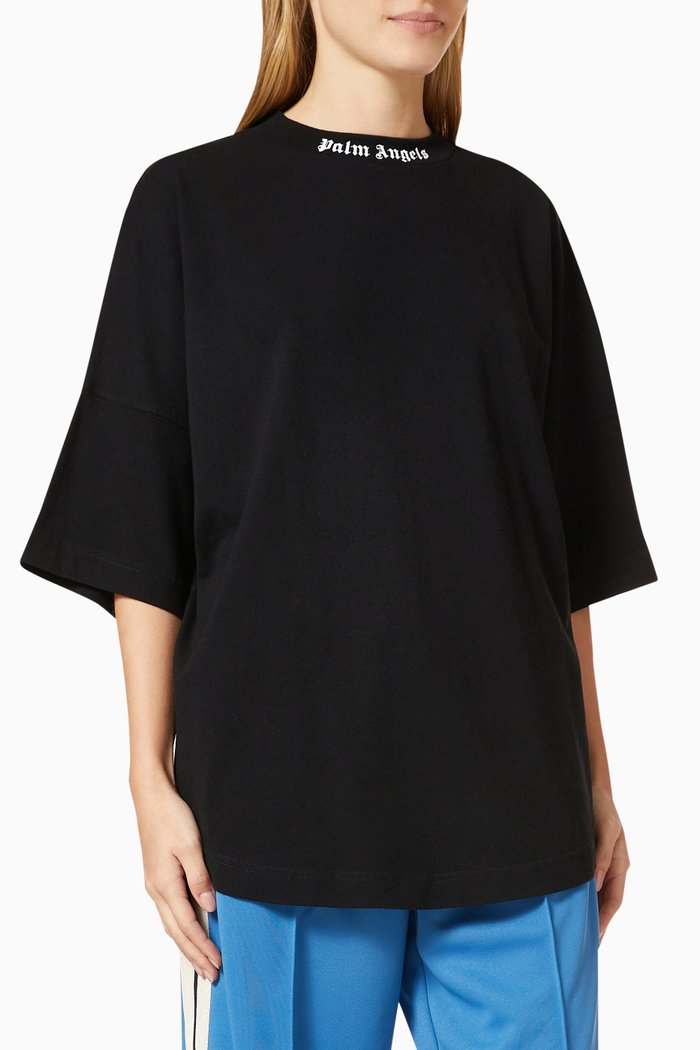 

Logo Oversized T-shirt in Cotton Jersey, Black