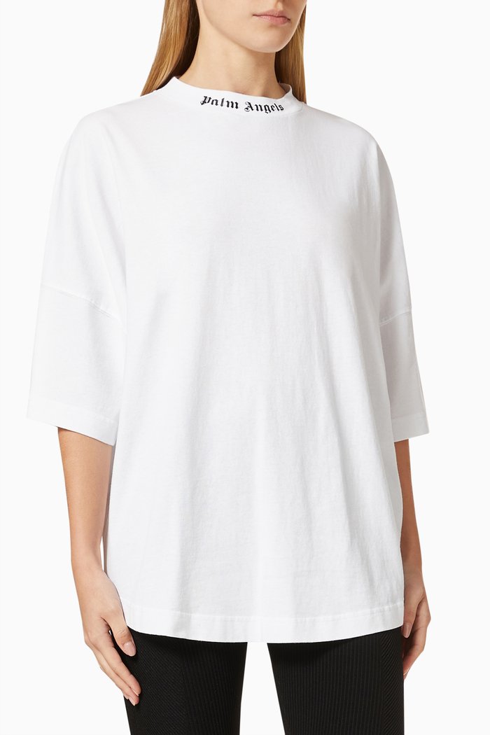 

Logo Oversized T-shirt in Cotton Jersey, White