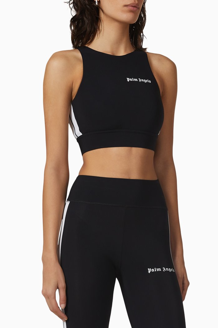 

Logo Crop Track Top in Nylon, Black