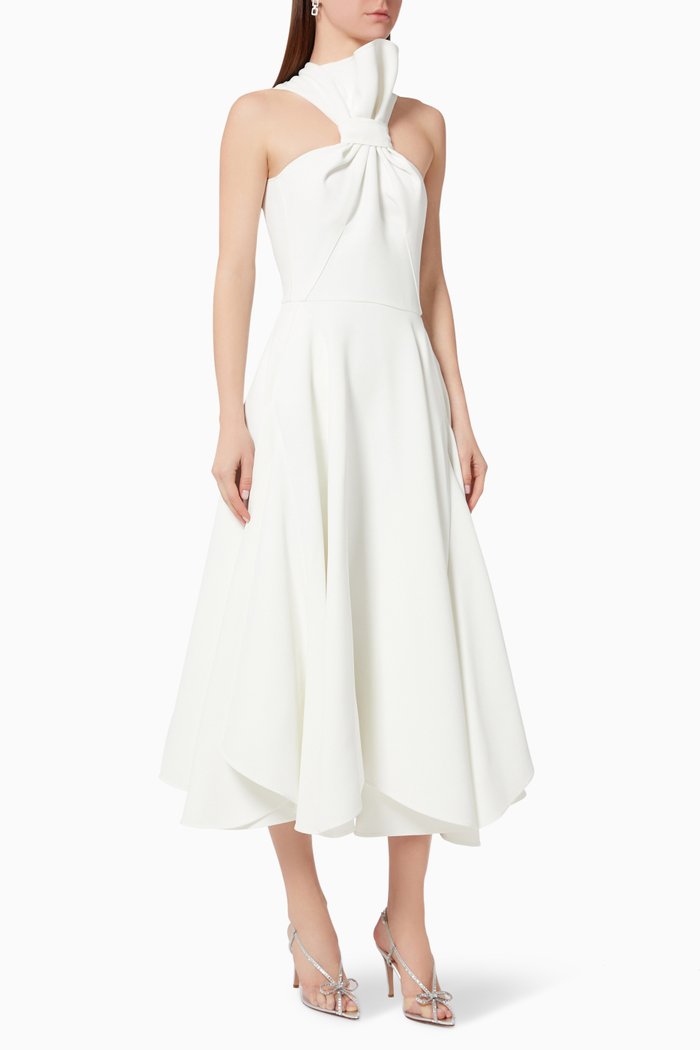 

Le Baiser Dress in Crepe, White