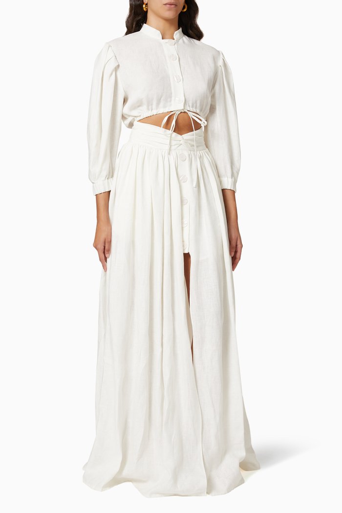 

Cut Out Dress in Cotton, White