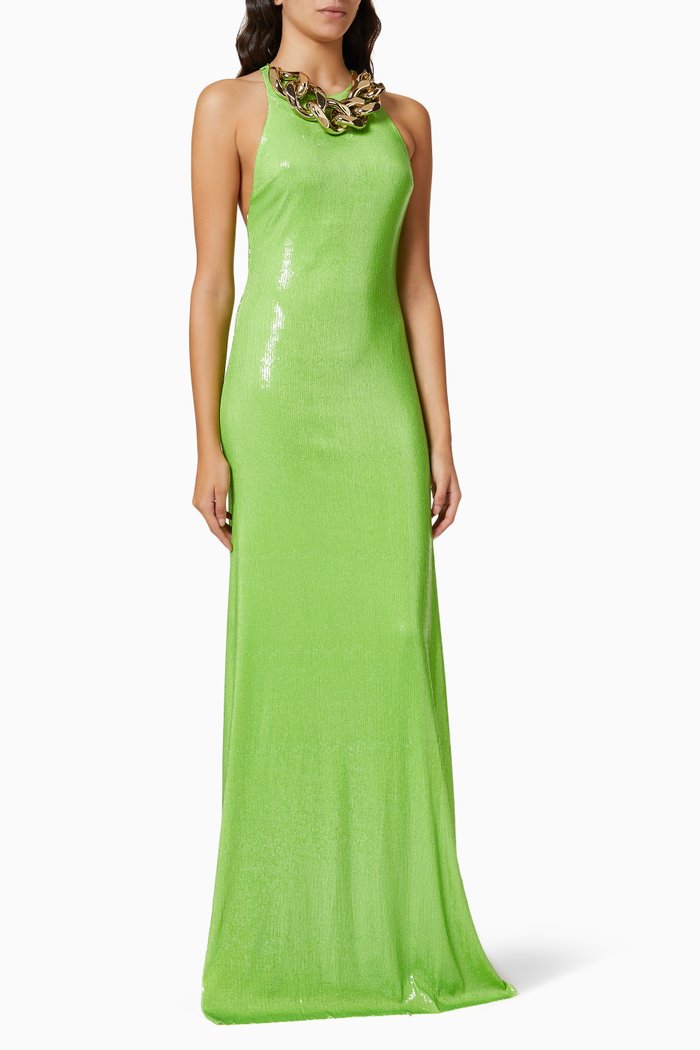 

Sequin Dress & Detachable Chain, Green