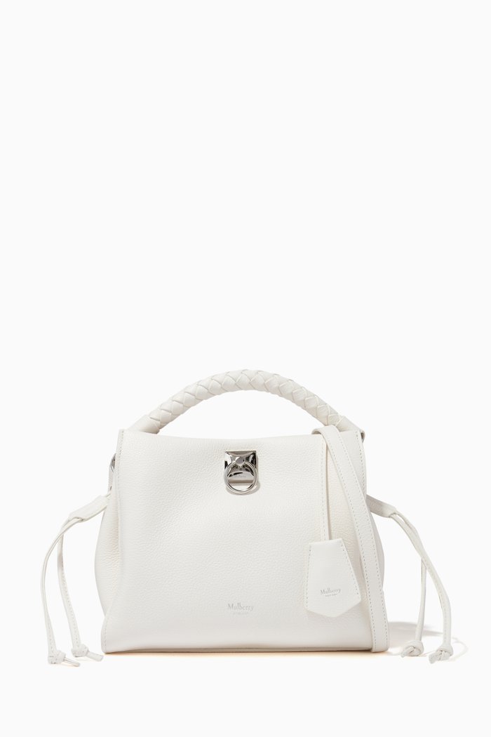 

Small Iris Shoulder Bag in Classic Grain Leather, White