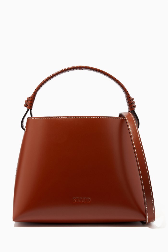 

Tellie Top Handle Bag in Nappa Leather, Brown