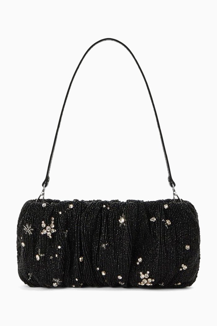 

Starry Night Beaded Shoulder Bag, Black