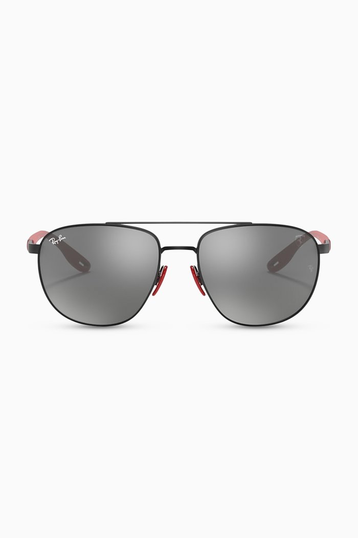 

x Scuderia Ferrari Square Sunglasses in Metal, Grey