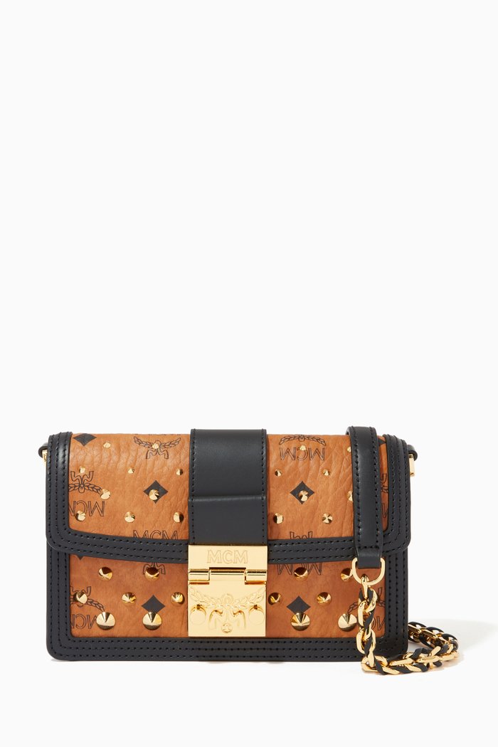 

Mini Gretl Crossbody in Studded Visetos Leather, Brown