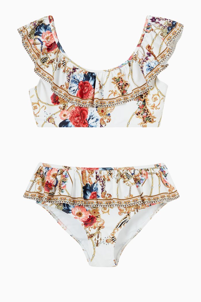 

Reign Supreme Frill Crop Bikini in Nylon, Multicolour