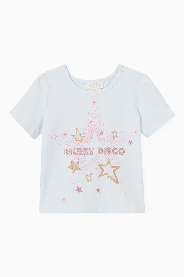 

A Go Glitter T-shirt in Cotton, White