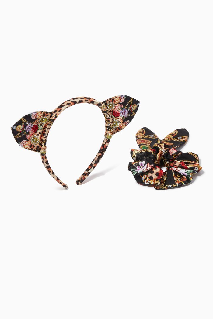 Cat Ear Headband & Scrunchie Set, Multicolour
