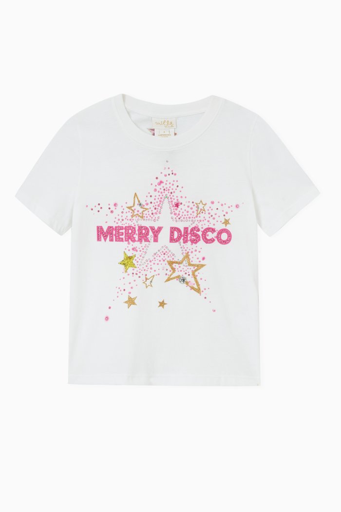 

A Go Glitter T-shirt in Cotton, White