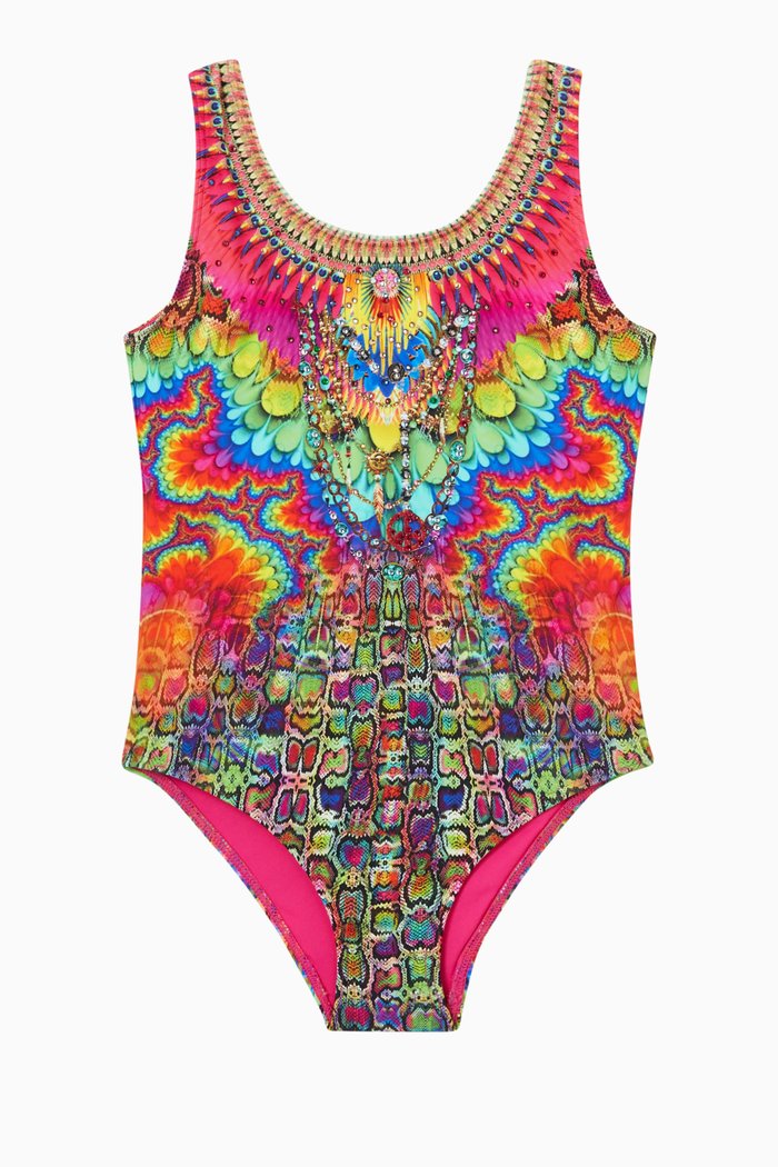 

One Piece Swimsuit in Recycled Nylon, Multicolour