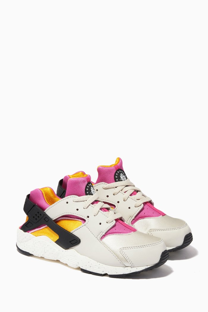 Huarache Run Sneakers in Leather, Multicolour