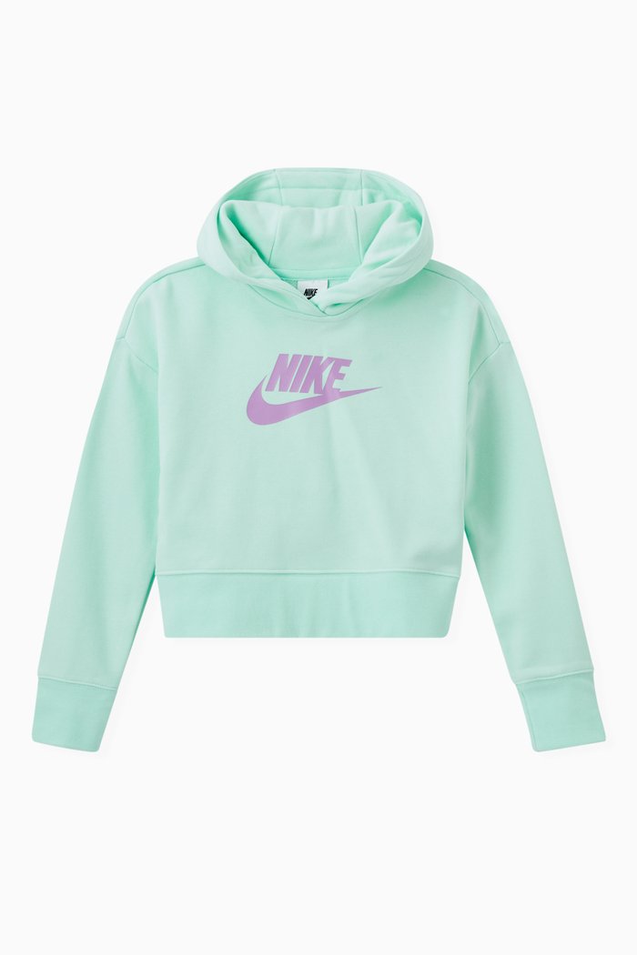 

Sportswear Club Cropped Hoodie in French Terry, Green