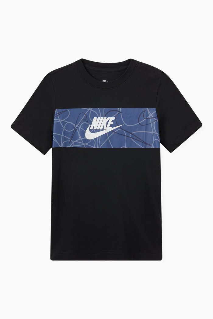 

Graphic Print T-Shirt in Jersey, Black