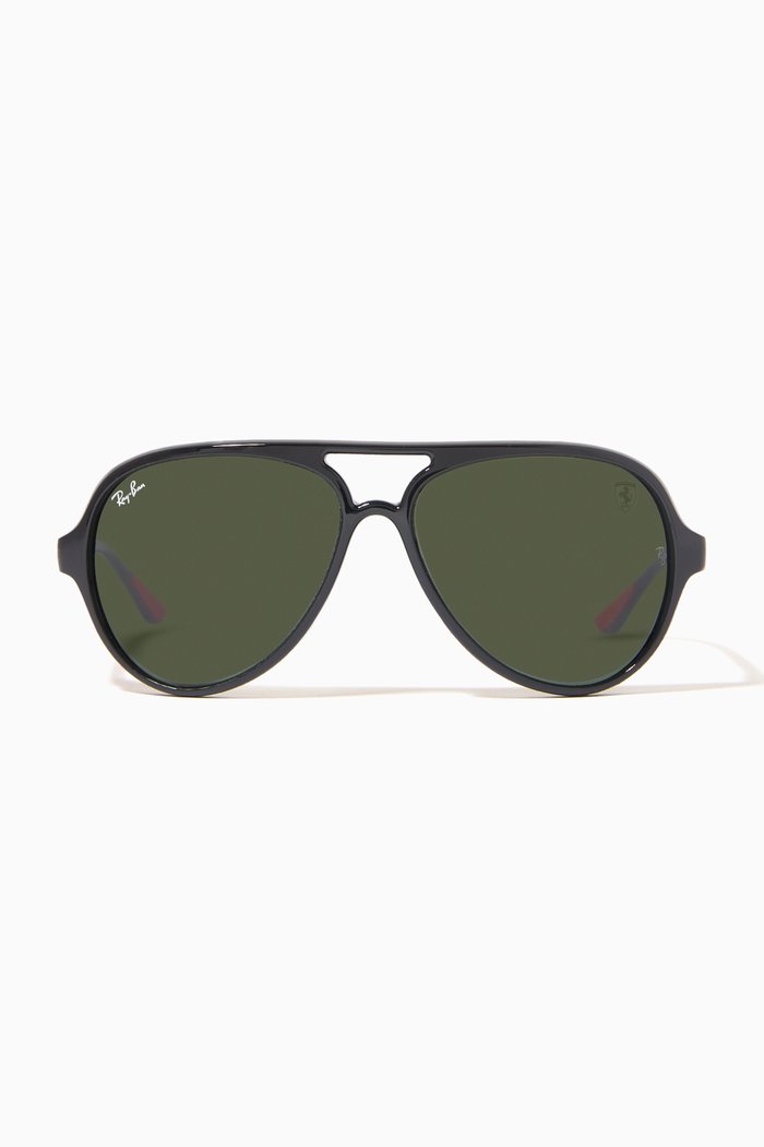 

x Scuderia Ferrari Aviator Sunglasses in Nylon, Black