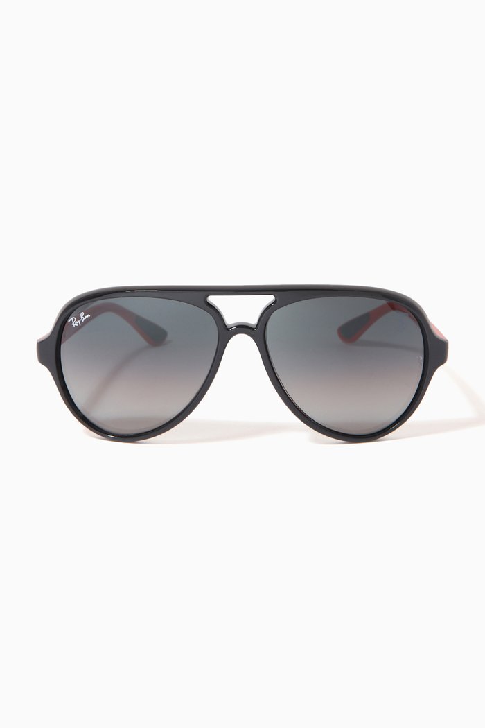 

x Scuderia Ferrari Aviator Sunglasses in Nylon, Black