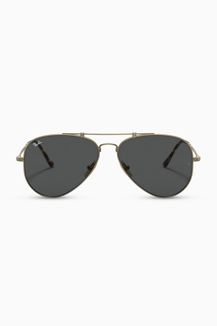 

x Scuderia Ferrari Aviator Sunglasses in Titanium, Grey