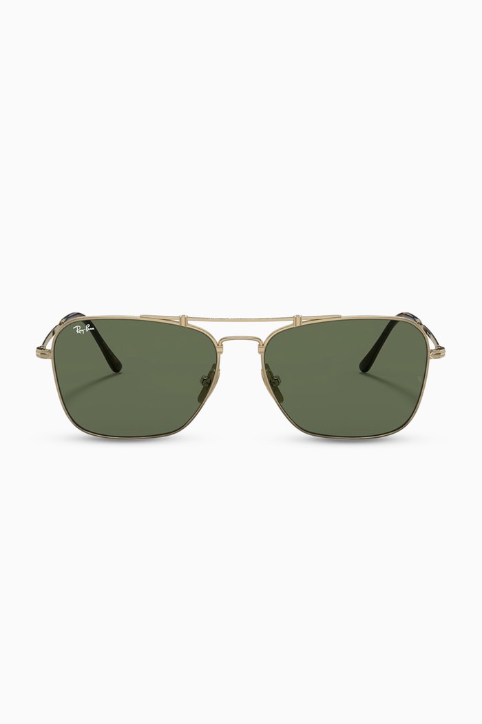 

x Scuderia Ferrari Square Sunglasses in Titanium, Gold