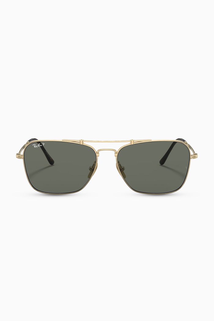 

x Scuderia Ferrari Square Sunglasses in Titanium, Gold