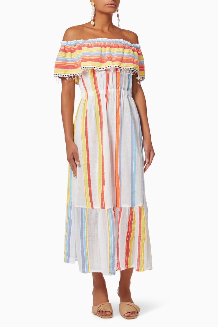 

Mokati Beach Dress in Cotton Blend, Multicolour