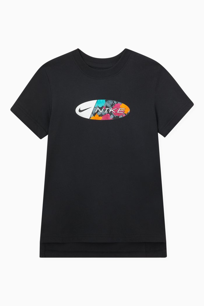 Graphic Print T-Shirt in Jersey, Black