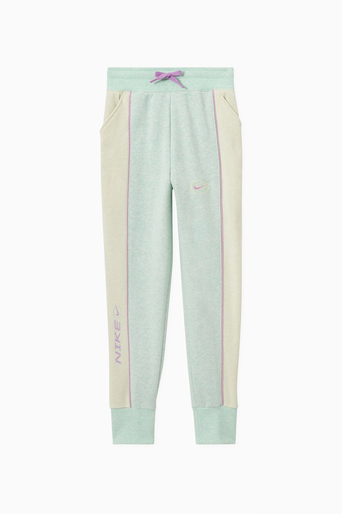 Logo Joggers in Fleece Cotton, Green