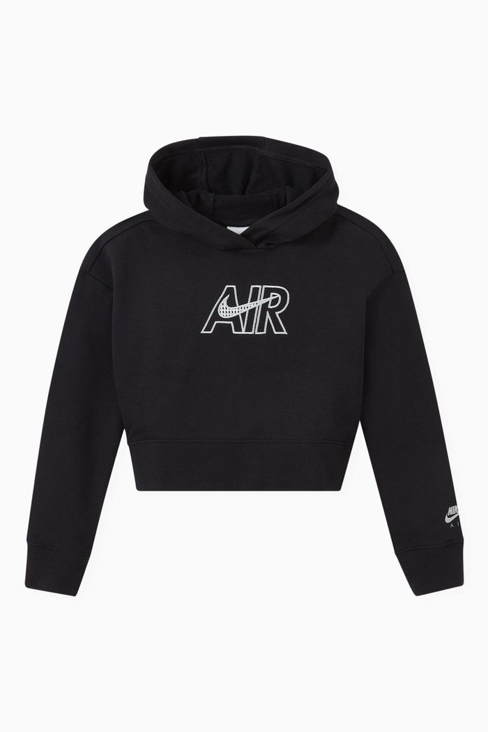 

Nike Air Crop Hoodie in French Terry, Black