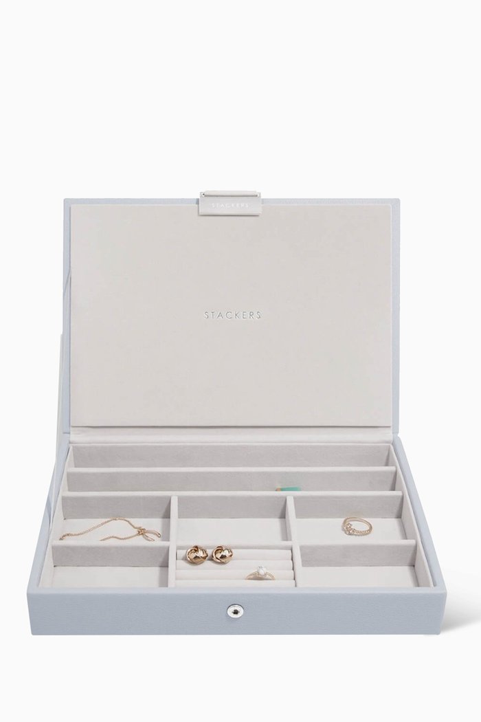 

Classic Jewellery Box Lid in Vegan Leather, Blue