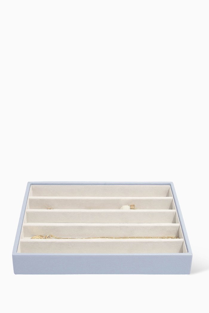 Classic Jewellery Box Necklace Layer in Vegan Leather, Blue