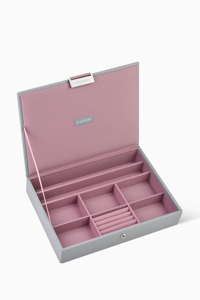 

Classic Jewellery Box Lid in Vegan Leather, Pink