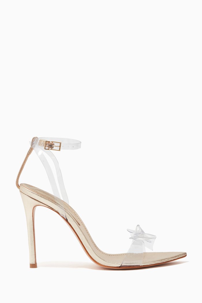 Elyda Sandals in Metallic Nappa & Vinyl, Silver