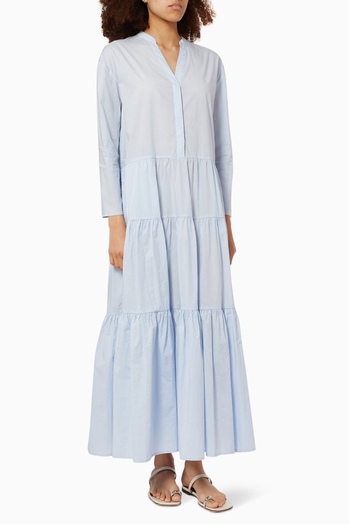 

Calliope Maxi Dress in Cotton Poplin, Blue