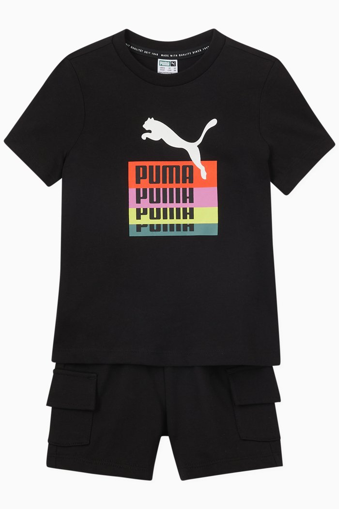 

Minicats Brand Love T-shirt + Shorts Set, Black