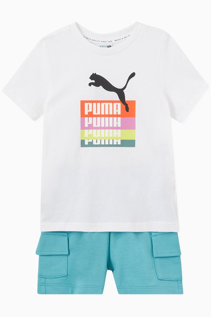 

Minicats Brand Love T-shirt + Shorts Set, White