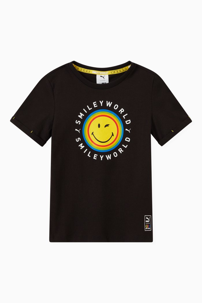 

Smiley World T-Shirt in Cotton, Black