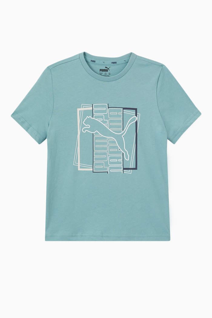 

Alpha Graphic T-shirt in Cotton Jersey, Blue