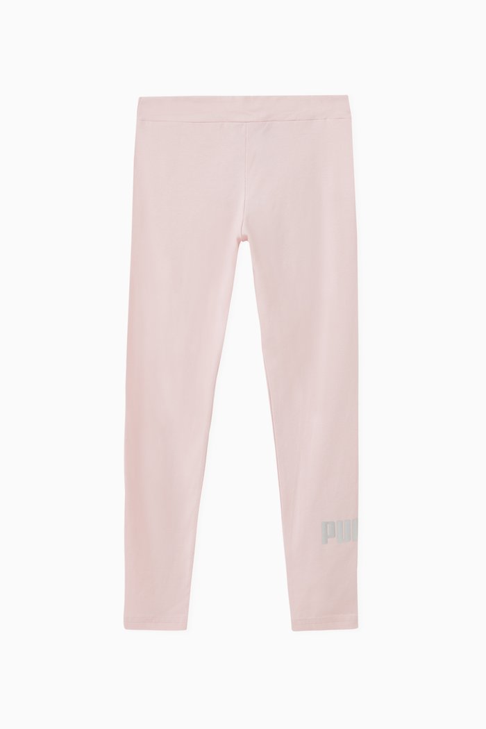 

Essential Logo Print Leggings in Jersey, Pink