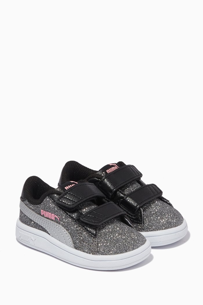 

Smash V2 Velcro Sneakers in Glitter Faux Leather, Pink