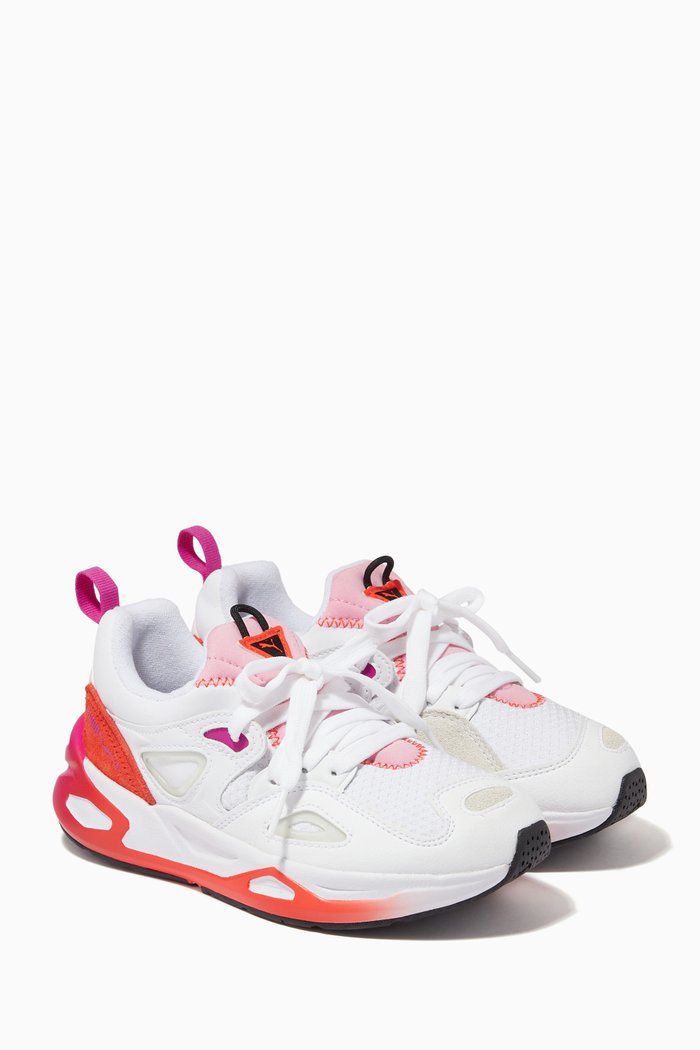 

TRC Blaze Sneakers in Mesh & Suede, White