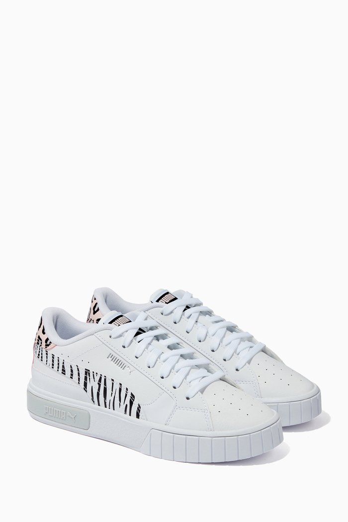 

Cali Star Summer Roar Sneakers in Leather, White