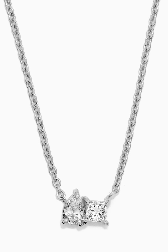 

x Almasati Duo Sparkle Diamond Necklace in 18kt White Gold