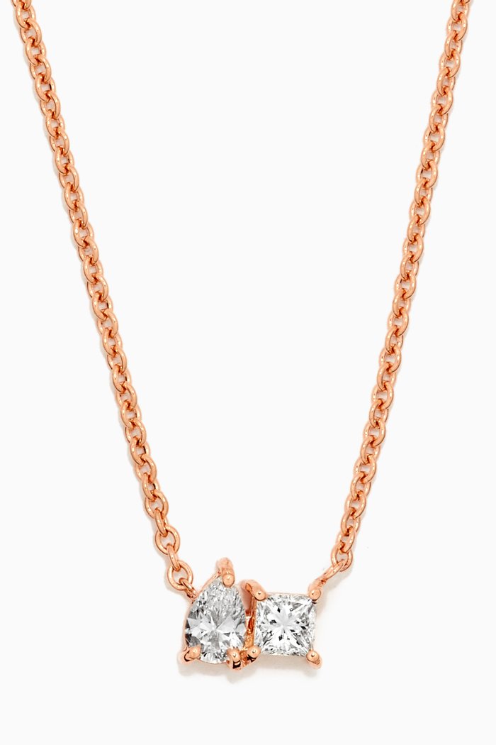 

x Almasati Duo Sparkle Diamond Necklace in 18kt Rose Gold